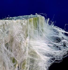 White asbestos fibres
